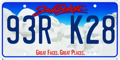 SD license plate 93RK28