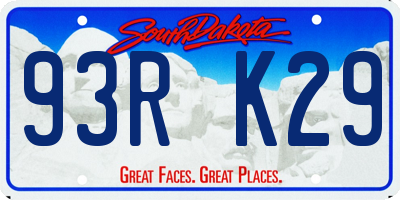SD license plate 93RK29