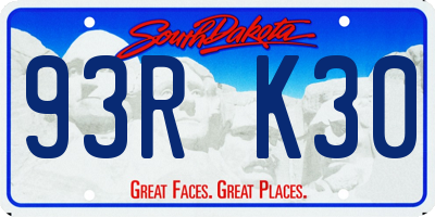 SD license plate 93RK30