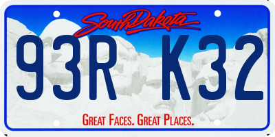 SD license plate 93RK32