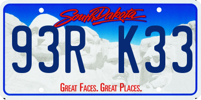SD license plate 93RK33