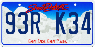 SD license plate 93RK34