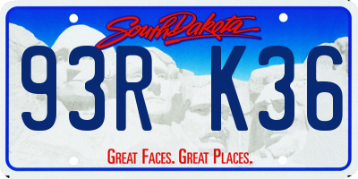 SD license plate 93RK36
