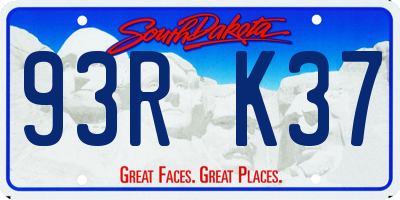 SD license plate 93RK37