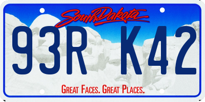 SD license plate 93RK42