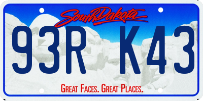 SD license plate 93RK43