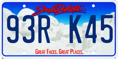 SD license plate 93RK45
