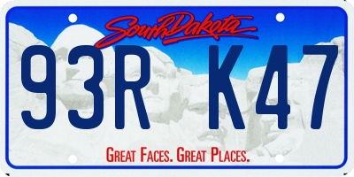 SD license plate 93RK47