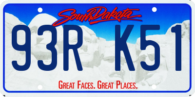 SD license plate 93RK51