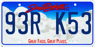 SD license plate 93RK53