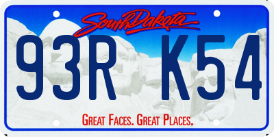 SD license plate 93RK54