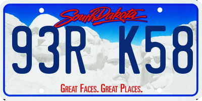 SD license plate 93RK58