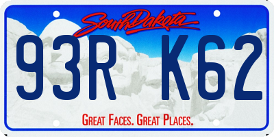 SD license plate 93RK62