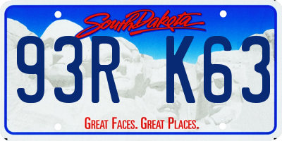 SD license plate 93RK63