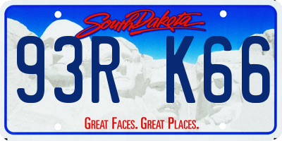 SD license plate 93RK66