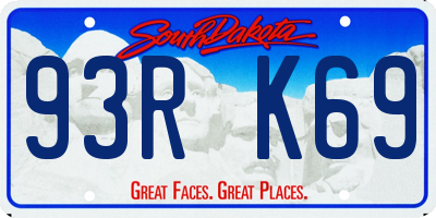 SD license plate 93RK69