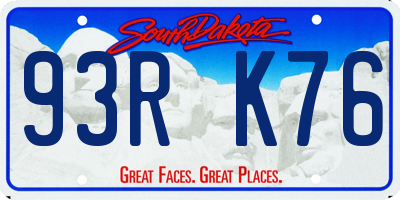 SD license plate 93RK76