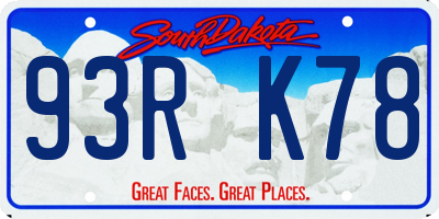 SD license plate 93RK78