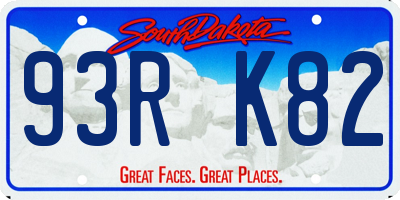 SD license plate 93RK82