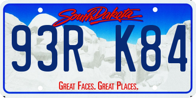 SD license plate 93RK84