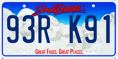 SD license plate 93RK91
