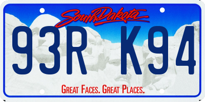 SD license plate 93RK94