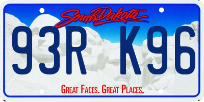 SD license plate 93RK96