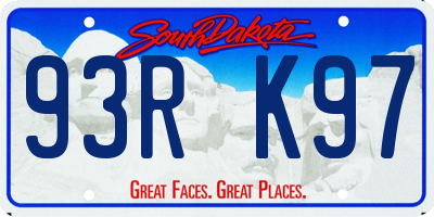SD license plate 93RK97