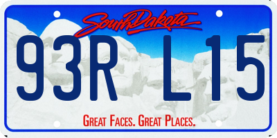 SD license plate 93RL15