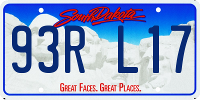 SD license plate 93RL17