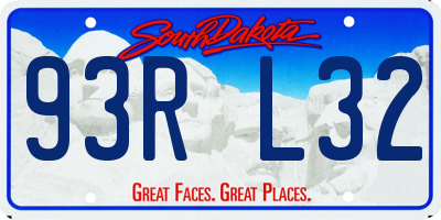 SD license plate 93RL32