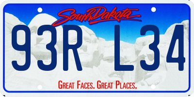 SD license plate 93RL34