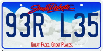 SD license plate 93RL35
