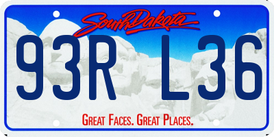 SD license plate 93RL36