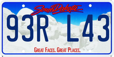 SD license plate 93RL43