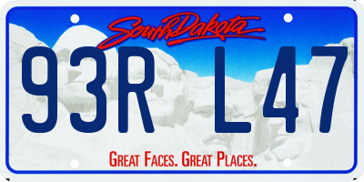 SD license plate 93RL47