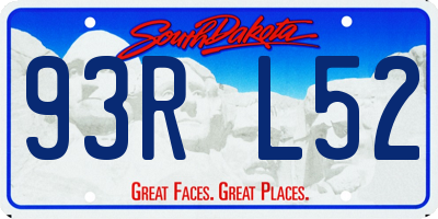 SD license plate 93RL52