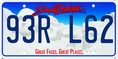 SD license plate 93RL62