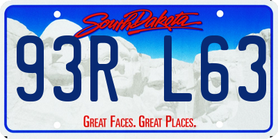 SD license plate 93RL63