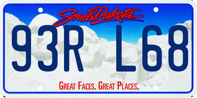 SD license plate 93RL68