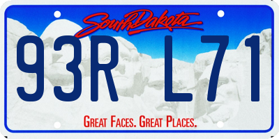 SD license plate 93RL71
