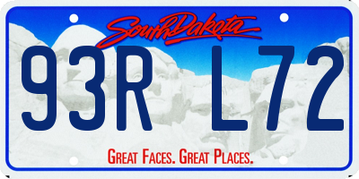 SD license plate 93RL72