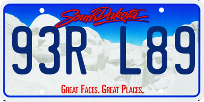 SD license plate 93RL89
