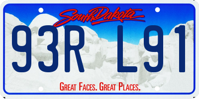 SD license plate 93RL91