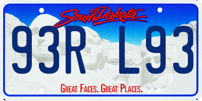 SD license plate 93RL93