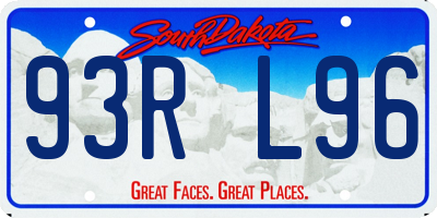 SD license plate 93RL96
