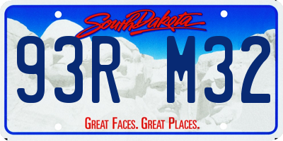 SD license plate 93RM32