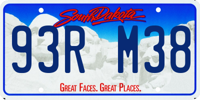 SD license plate 93RM38