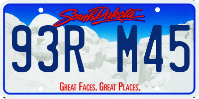 SD license plate 93RM45