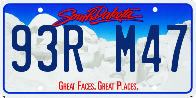 SD license plate 93RM47